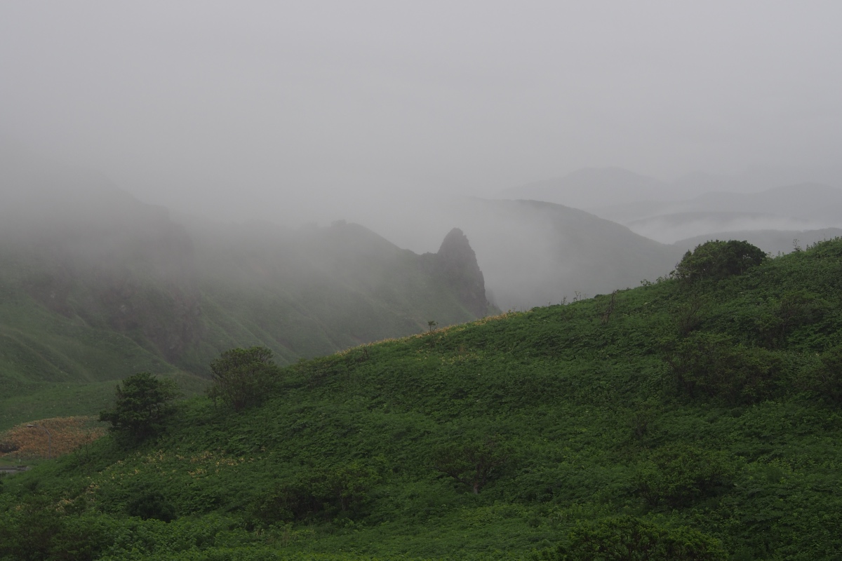 披上濃霧的神威岬
